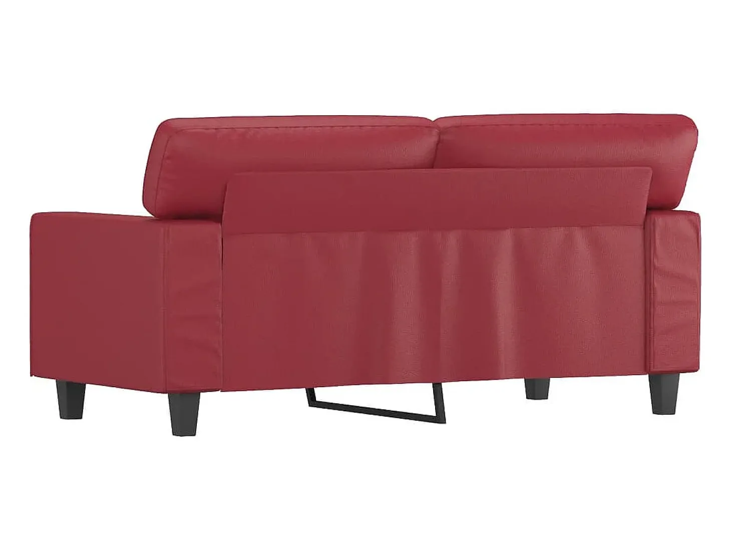 Sofá de 2 lugares 120 cm couro artificial vermelho tinto PT706766