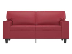 Sofá de 2 lugares 120 cm couro artificial vermelho tinto PT706766