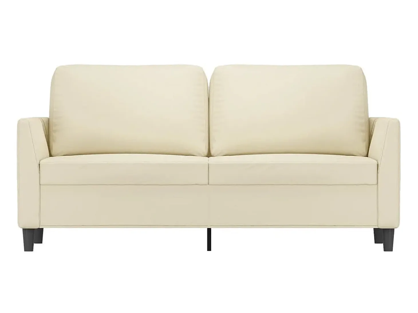 Sofá de 2 lugares 140 cm couro artificial cor creme PT116443
