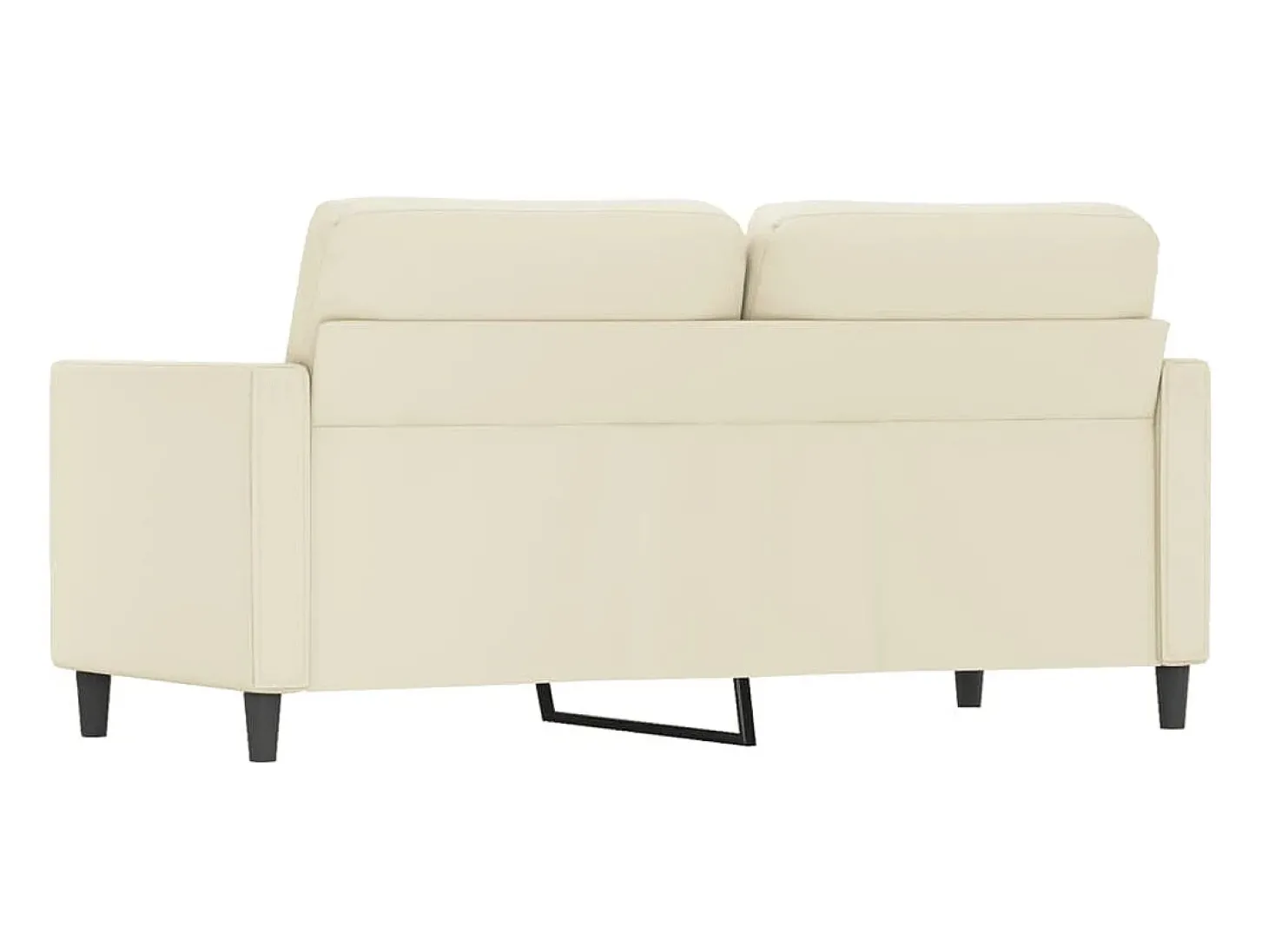 Sofá de 2 lugares 140 cm couro artificial cor creme PT116443