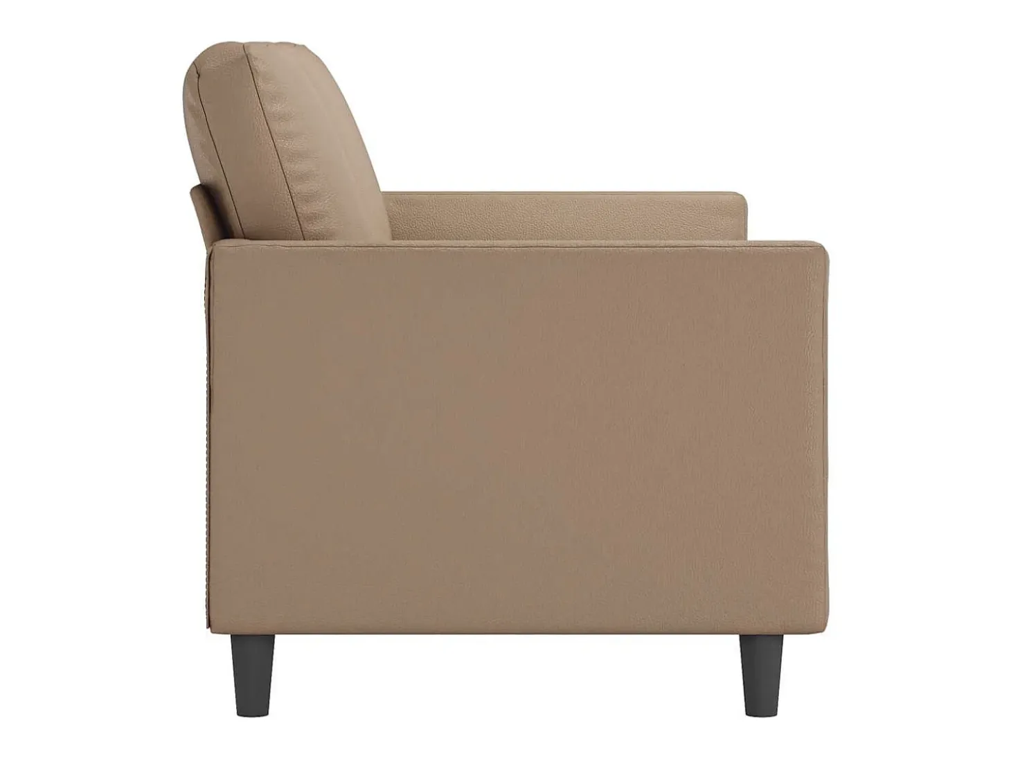 Sofá de 3 lugares 180 cm couro artificial cor cappuccino