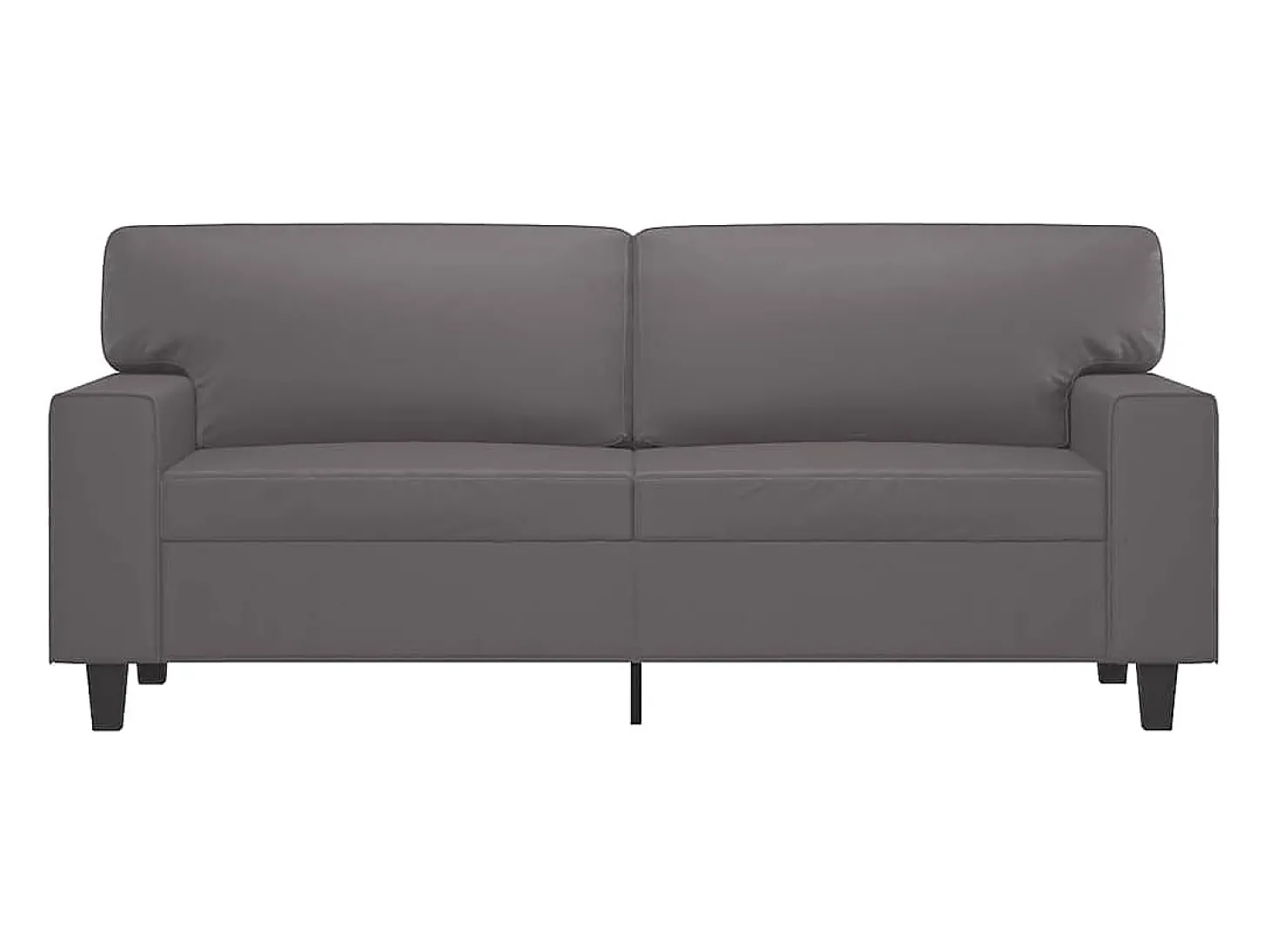 Sofá de 2 lugares 140 cm couro artificial cinza