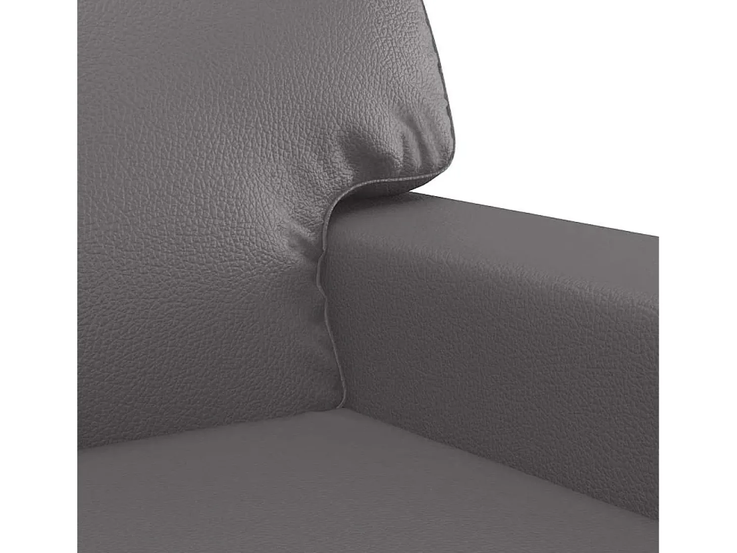 Sofá de 2 lugares 140 cm couro artificial cinza