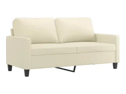 Sofá de 2 lugares 140 cm couro artificial cor creme PT916474