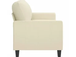Sofá de 2 lugares 140 cm couro artificial cor creme PT916474