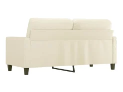 Sofá de 2 lugares 140 cm couro artificial cor creme PT916474