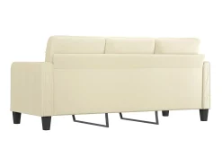 Sofá de 3 lugares 180 cm couro artificial cor creme PT965503