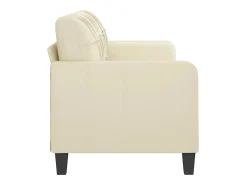 Sofá de 3 lugares 180 cm couro artificial cor creme PT965503