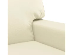 Sofá de 2 lugares 120 cm couro artificial cor creme