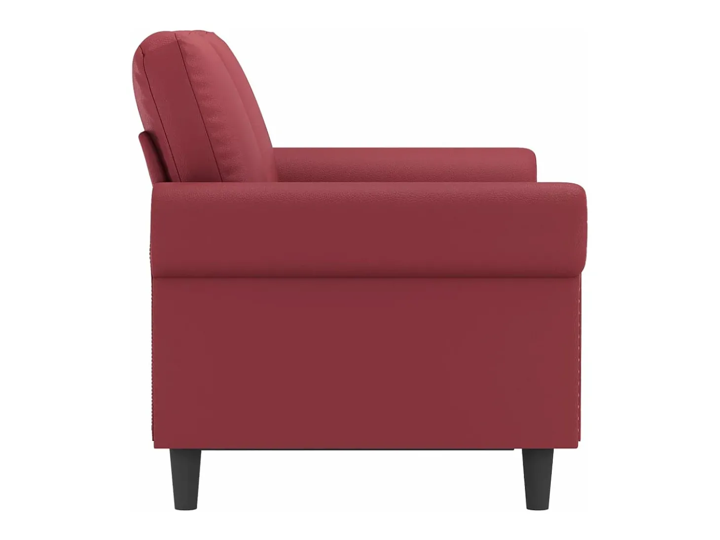 Sofá de 2 lugares 120 cm couro artificial vermelho tinto PT118553