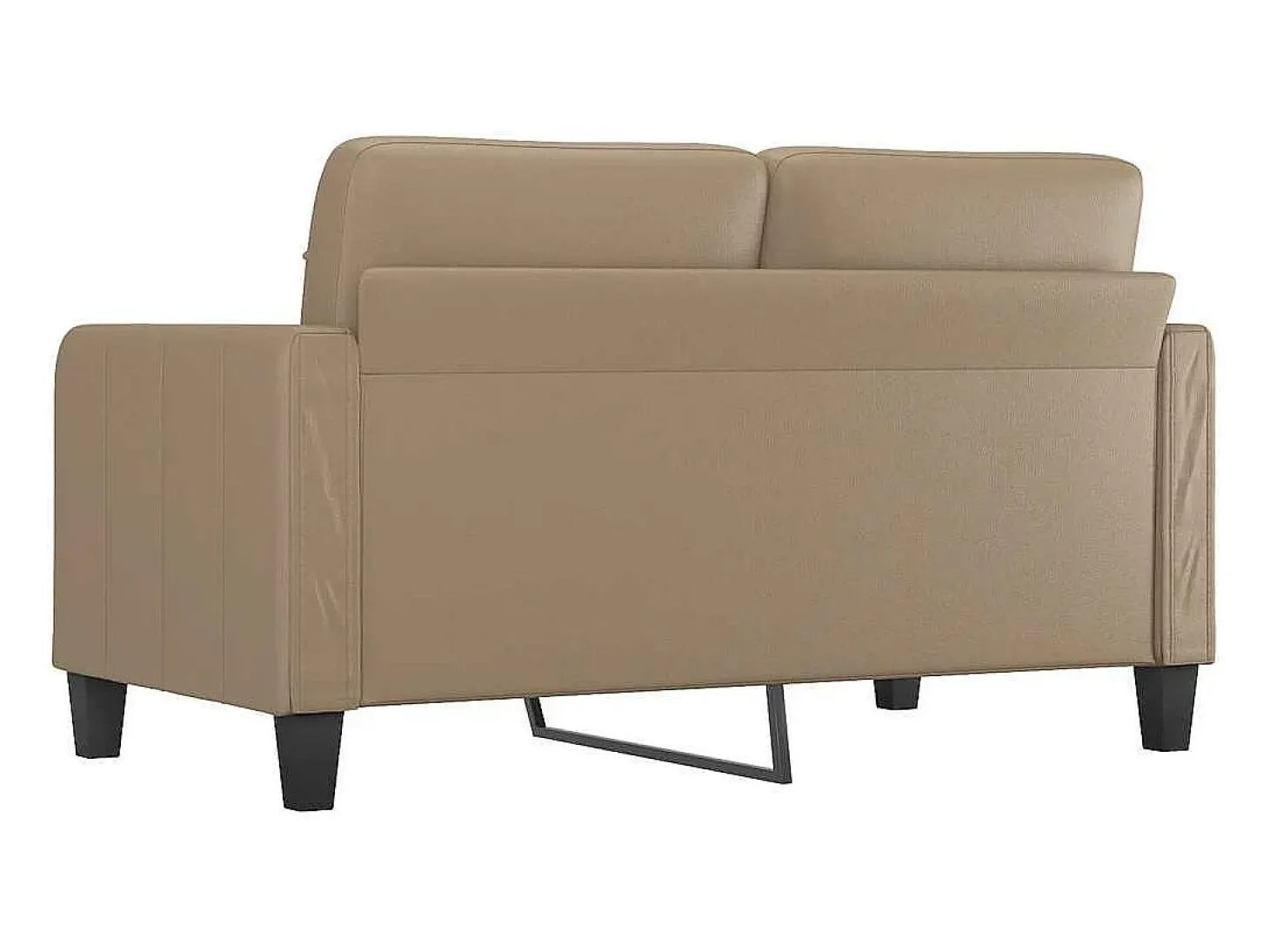 Sofá de 2 lugares 140 cm couro artificial cor cappuccino