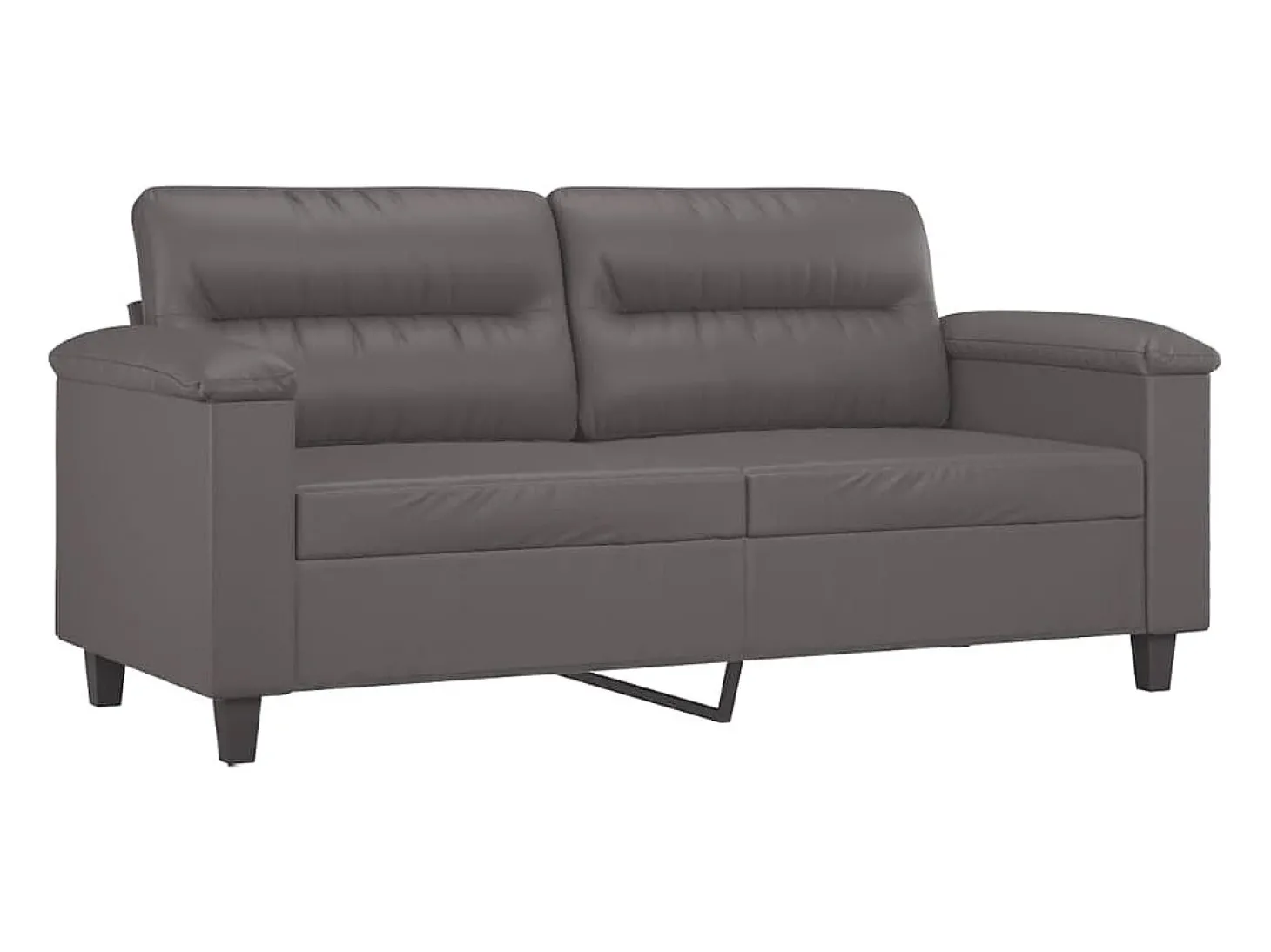 Sofá de 2 lugares 140 cm couro artificial cinza