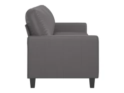 Sofá de 3 lugares 180 cm couro artificial cinza