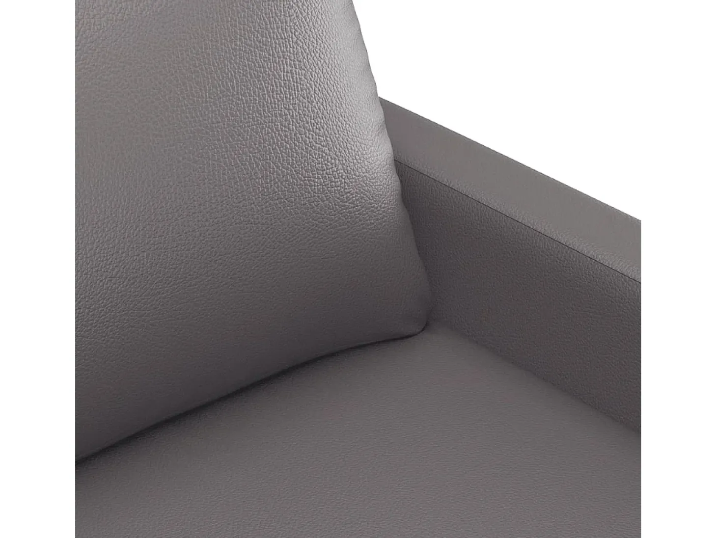 Sofá de 3 lugares 180 cm couro artificial cinza