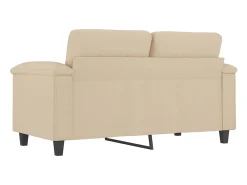 Sofá de 2 lugares 120 cm tecido de microfibra cor creme PT750233