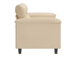 Sofá de 2 lugares 120 cm tecido de microfibra cor creme PT750233