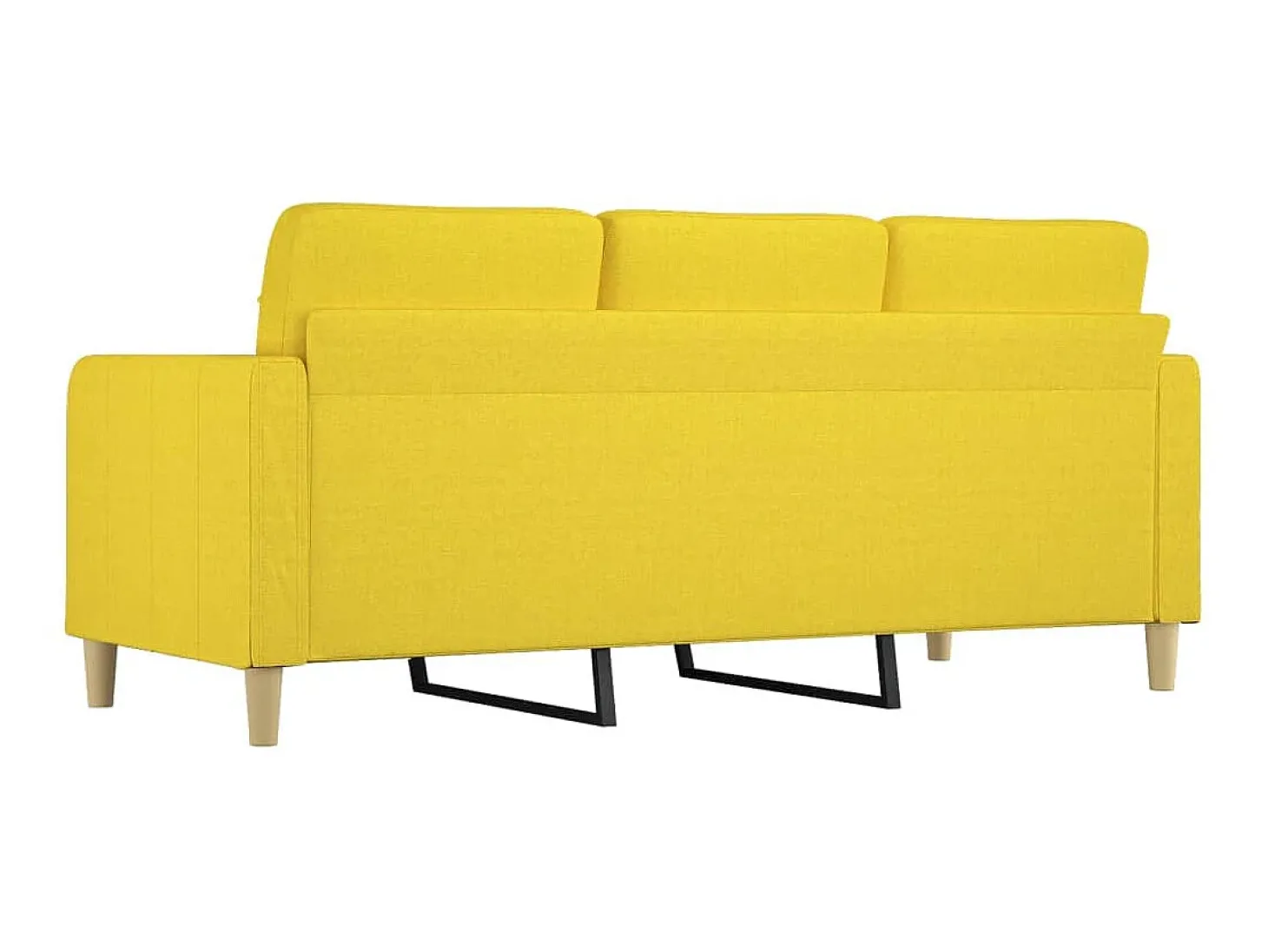 Sofá de 3 lugares 180 cm tecido amarelo-claro PT890248