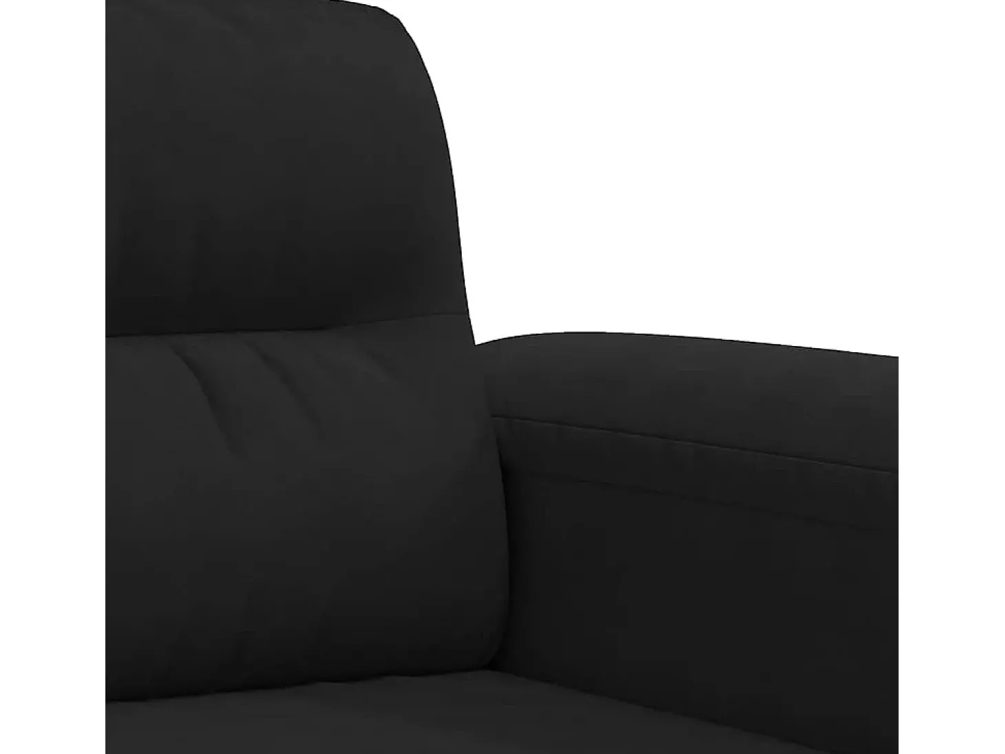 Sofá de 2 lugares 140 cm tecido de microfibra preto