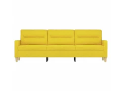 Sofá de 3 lugares 180 cm tecido amarelo-claro PT295055