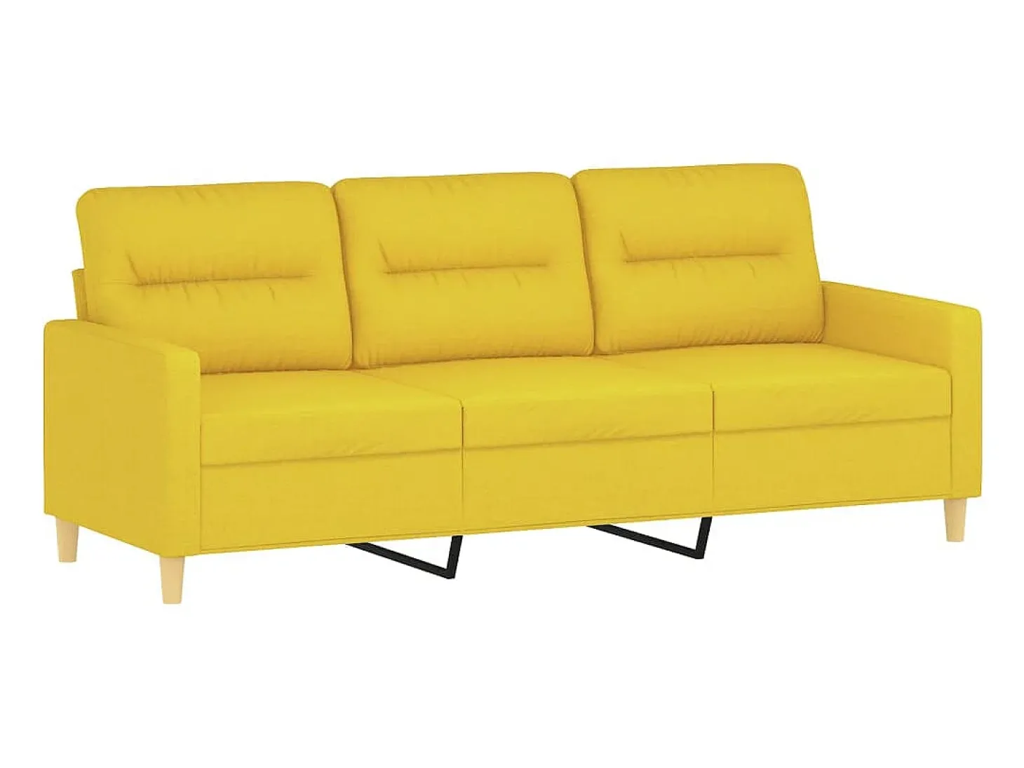 Sofá de 3 lugares 180 cm tecido amarelo-claro PT295055