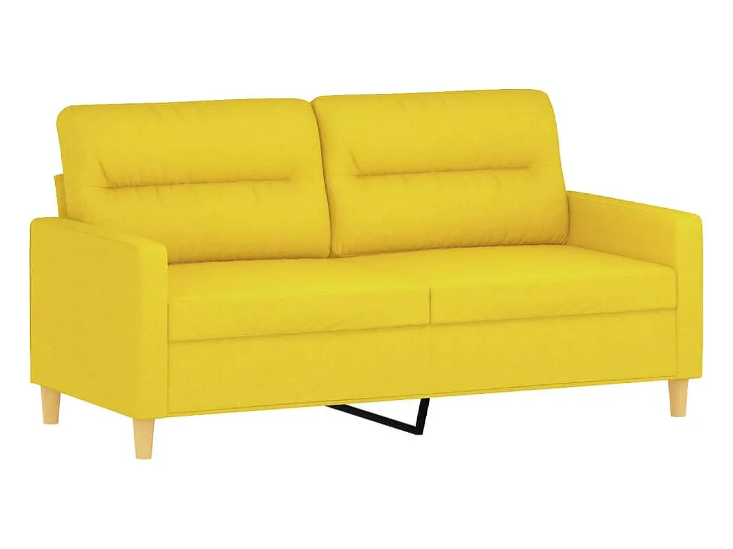 Sofá de 2 lugares 140 cm tecido amarelo-claro