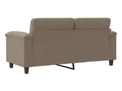 Sofá de 2 lugares 140 cm tecido de microfibra cinza-acastanhado