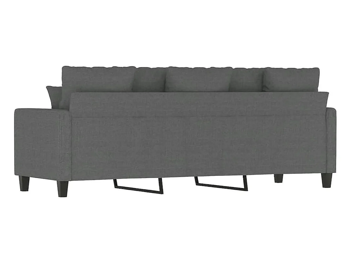 Sofá de 3 lugares 180 cm tecido cinza-escuro