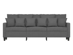 Sofá de 3 lugares 180 cm tecido cinza-escuro