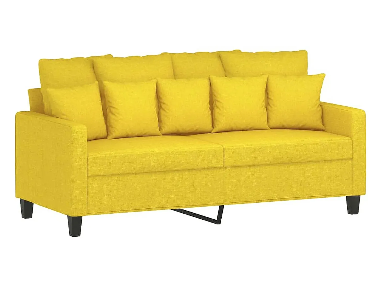 Sofá de 2 lugares 140 cm tecido amarelo-claro PT110115