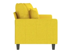 Sofá de 2 lugares 140 cm tecido amarelo-claro PT110115