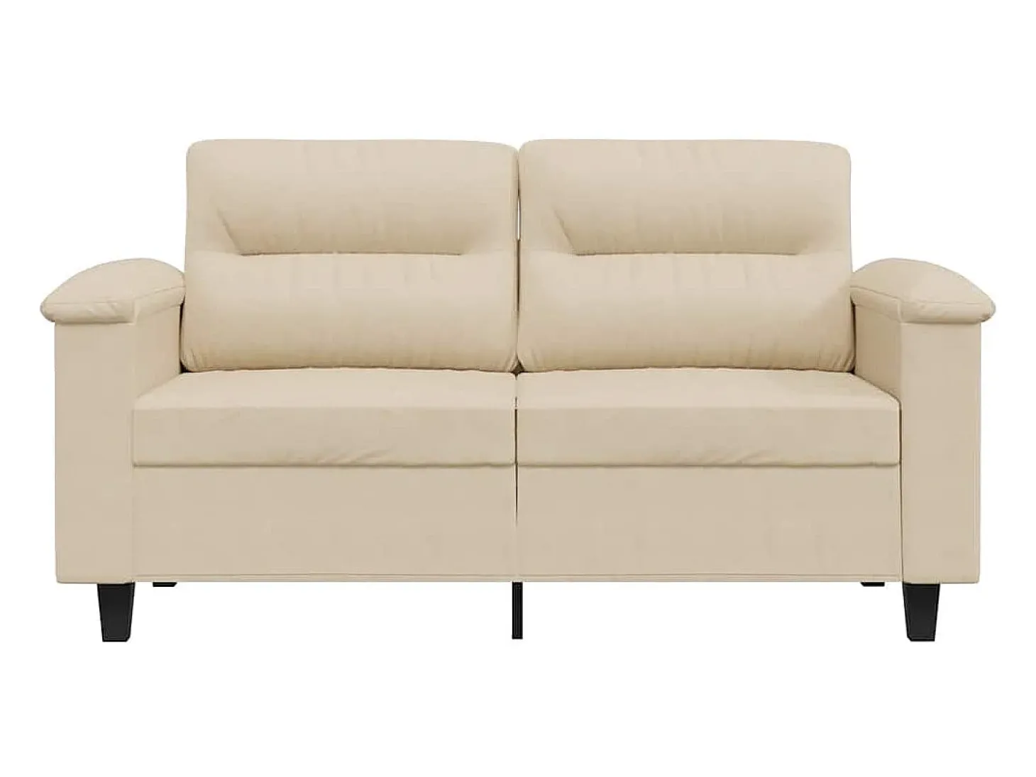 Sofá de 2 lugares 120 cm tecido de microfibra cor creme