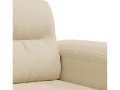 Sofá de 2 lugares 120 cm tecido de microfibra cor creme