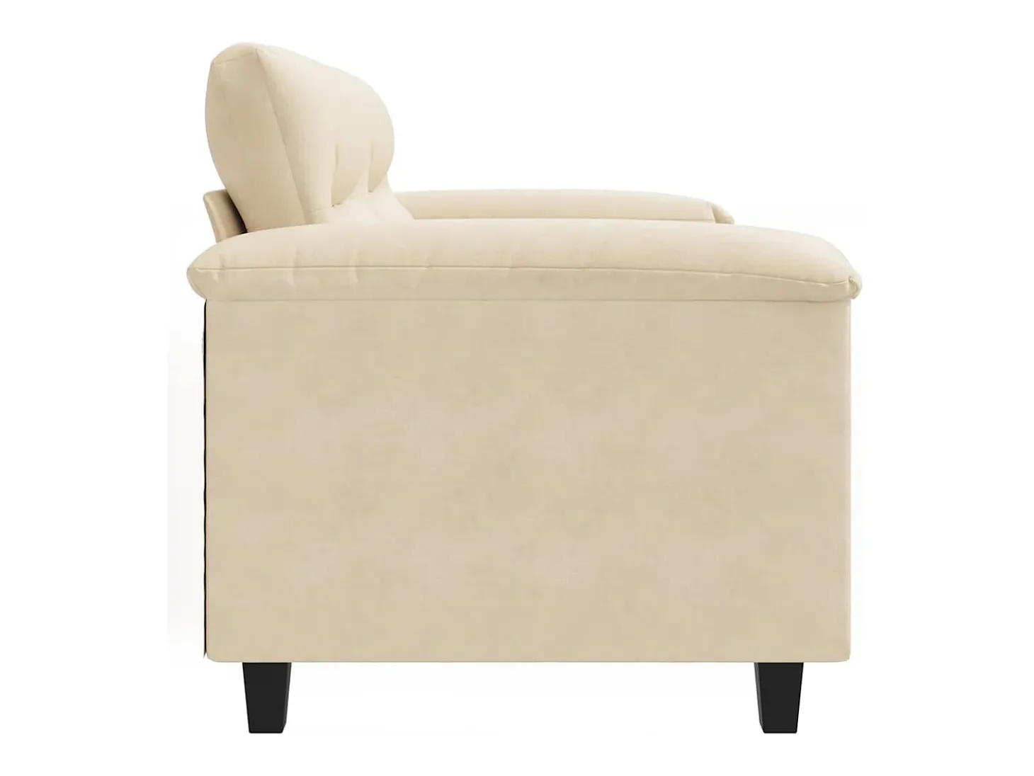 Sofá de 2 lugares 120 cm tecido de microfibra cor creme