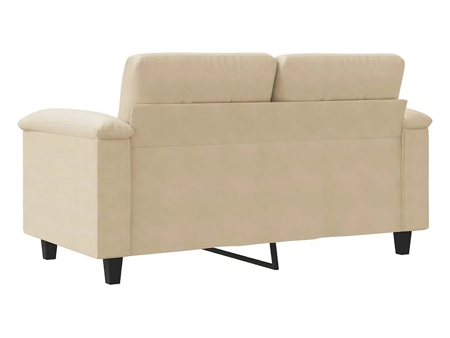 Sofá de 2 lugares 120 cm tecido de microfibra cor creme