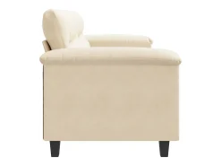 Sofá de 2 lugares 140 cm tecido de microfibra cor creme