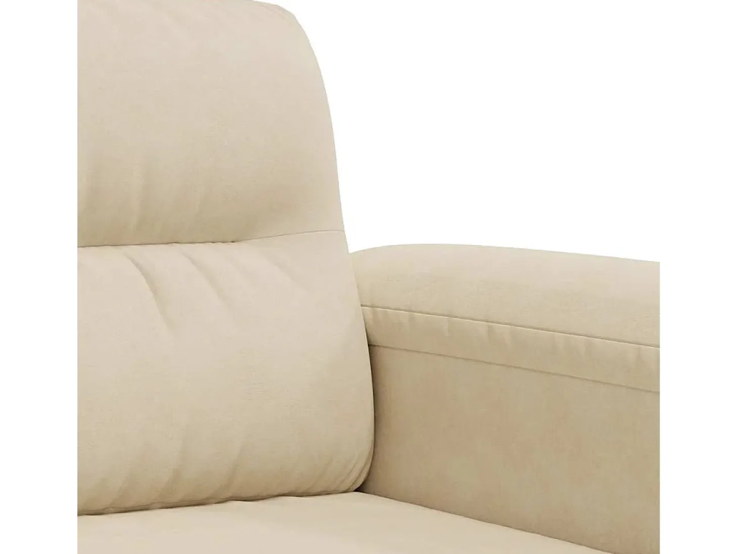 Sofá de 2 lugares 140 cm tecido de microfibra cor creme