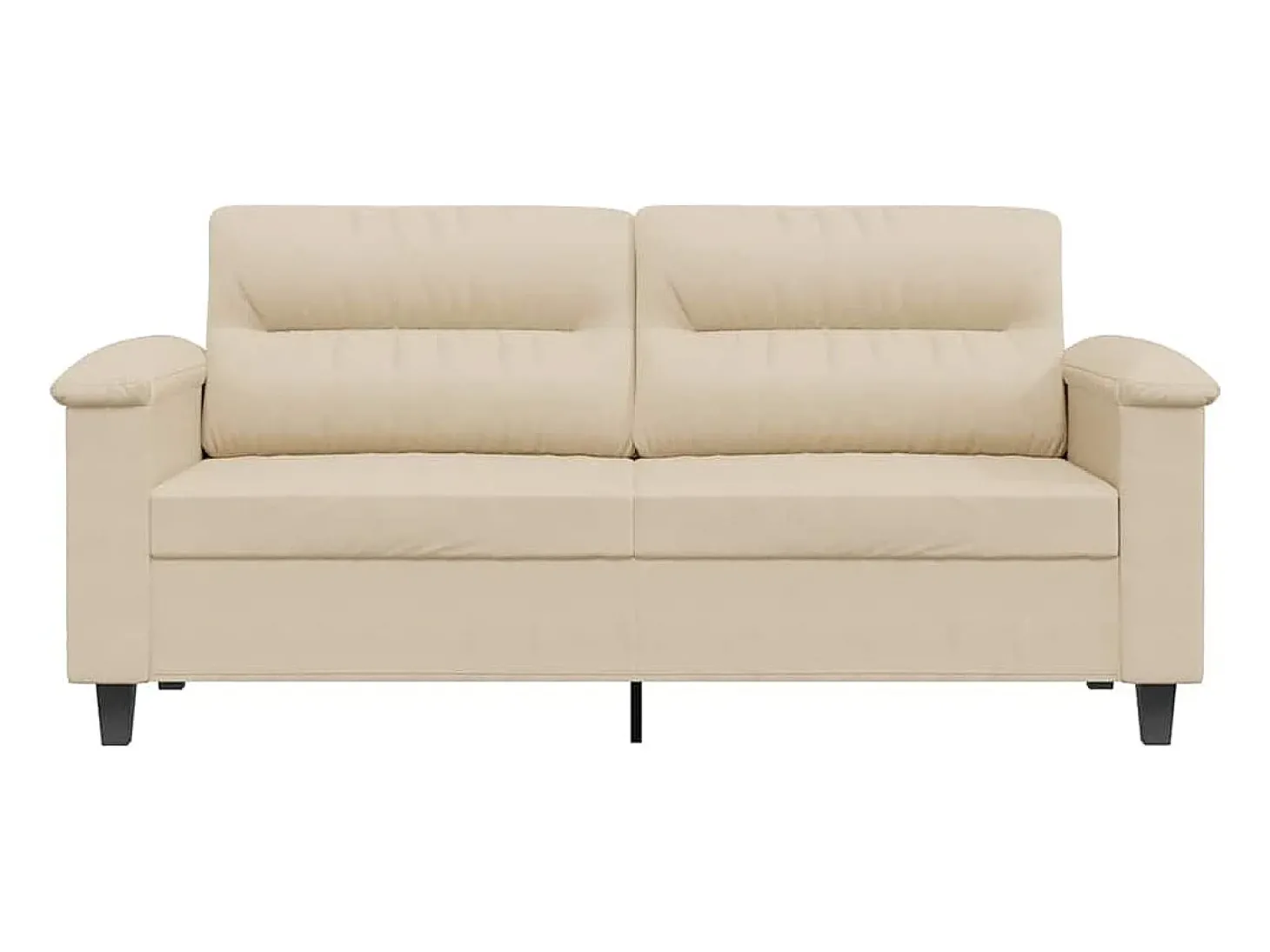 Sofá de 2 lugares 140 cm tecido de microfibra cor creme