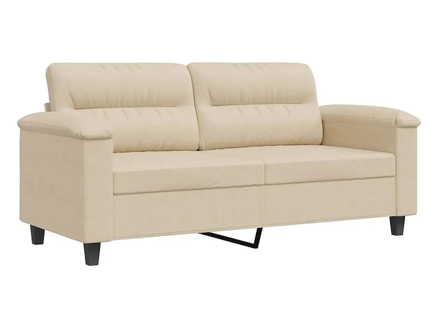 Sofá de 2 lugares 140 cm tecido de microfibra cor creme