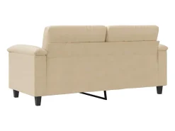 Sofá de 2 lugares 140 cm tecido de microfibra cor creme