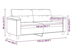 Sofá de 2 lugares 140 cm tecido de microfibra cor creme