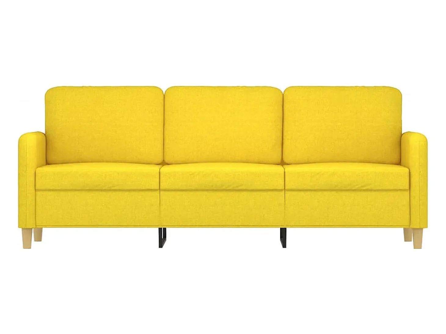 Sofá de 3 lugares 180 cm tecido amarelo-claro PT894186