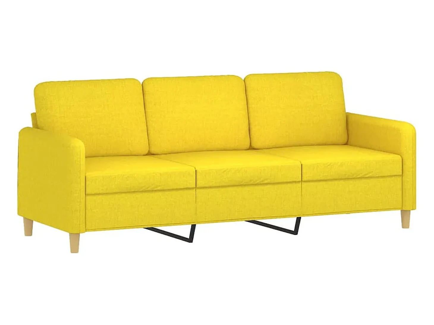 Sofá de 3 lugares 180 cm tecido amarelo-claro PT894186