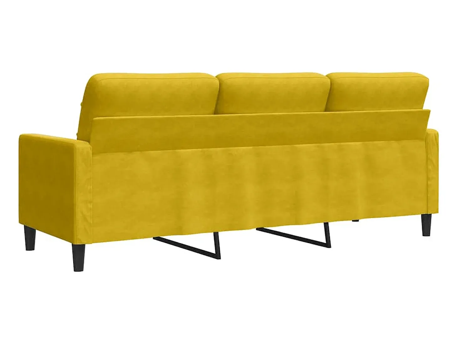 Sofá de 3 lugares 180 cm veludo amarelo
