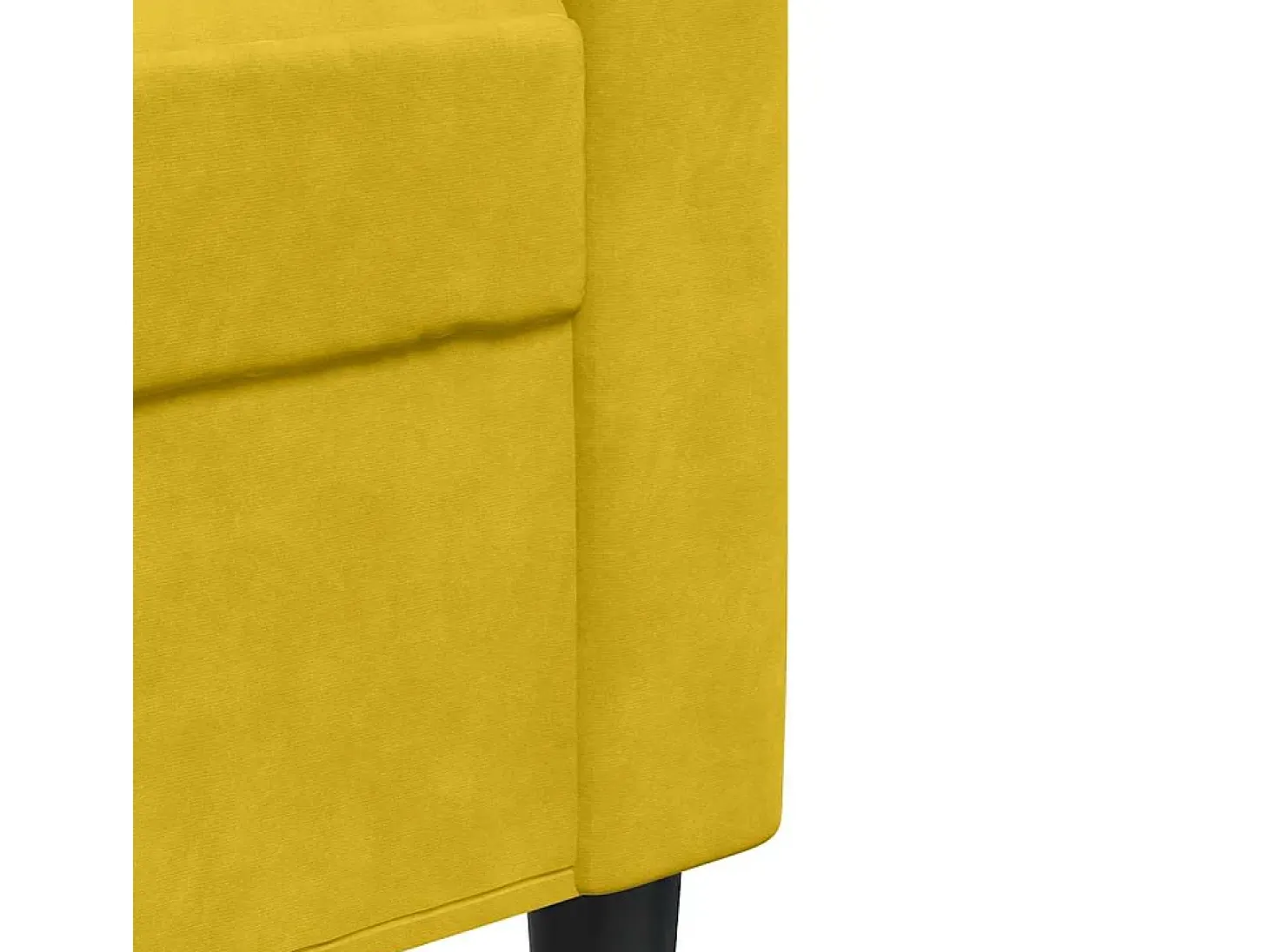 Sofá de 3 lugares 180 cm veludo amarelo