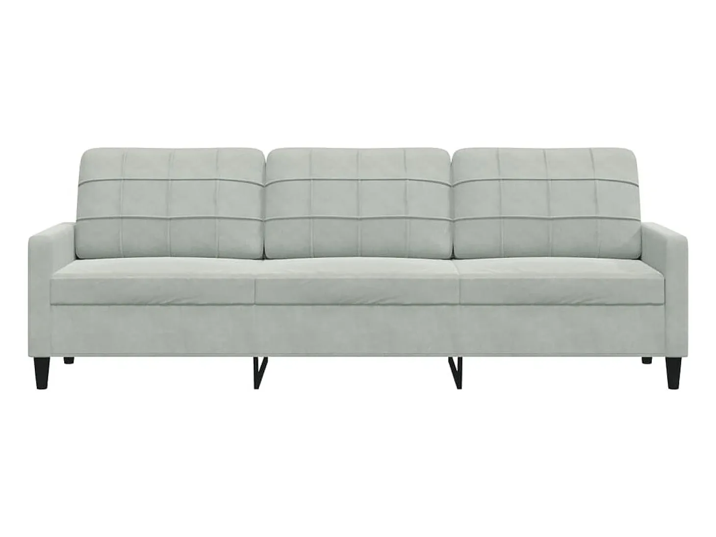 Sofá de 3 lugares 210 cm veludo cinza-claro