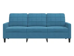 Sofá de 3 lugares 180 cm veludo azul PT105100