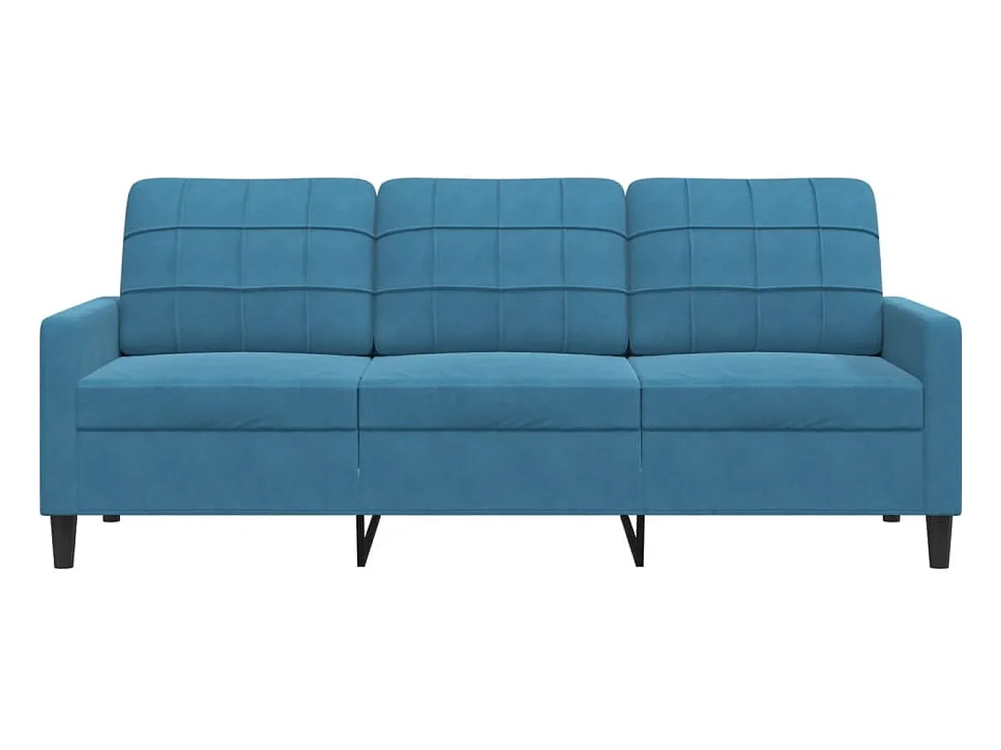 Sofá de 3 lugares 180 cm veludo azul PT105100