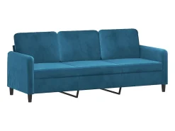 Sofá de 3 lugares 180 cm veludo azul PT403483