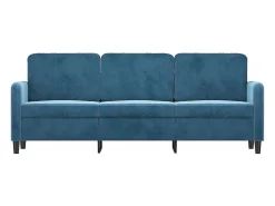 Sofá de 3 lugares 180 cm veludo azul PT403483