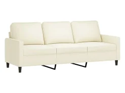 Sofá de 3 lugares 180 cm veludo cor creme PT239535